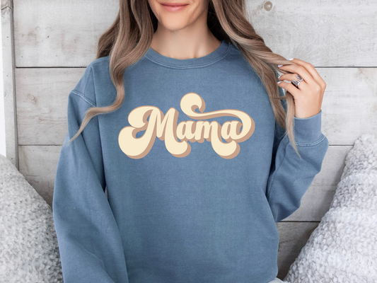 Custom Colors Sweatshirt - Retro Mama Vibes - Embrace Vintage Chic